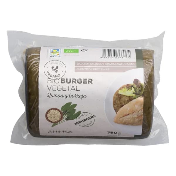AHIMSA Hamburguesa bio de quinoa y borraja ecológica AHIMSA 750 g. - 0.75 kg - Imagen del producto en Findit