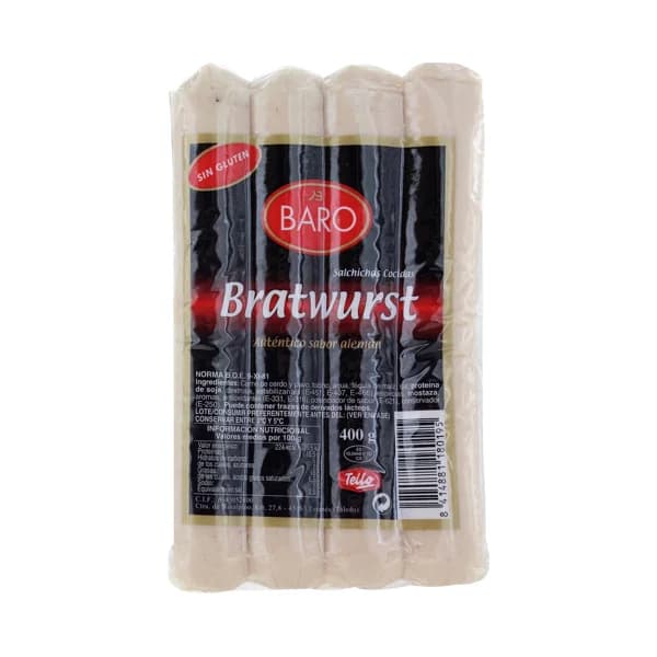 BARO Salchichas cocidas y con ahumado natural tipo Bratwurst BARO 400 g. - 0.4 kg - Imagen del producto en Findit