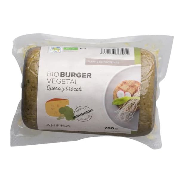 AHIMSA Burguer vegetal de queso y brócoli ecológica AHIMSA 750 g. - 0.75 kg - Imagen del producto en Findit