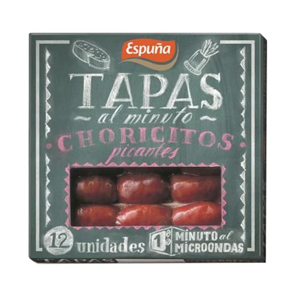 ESPUÑA Choricitos picantes, listos para calentar en microondas y comer ESPUÑA 80 g. - 0.08 kg - Imagen del producto en Findit