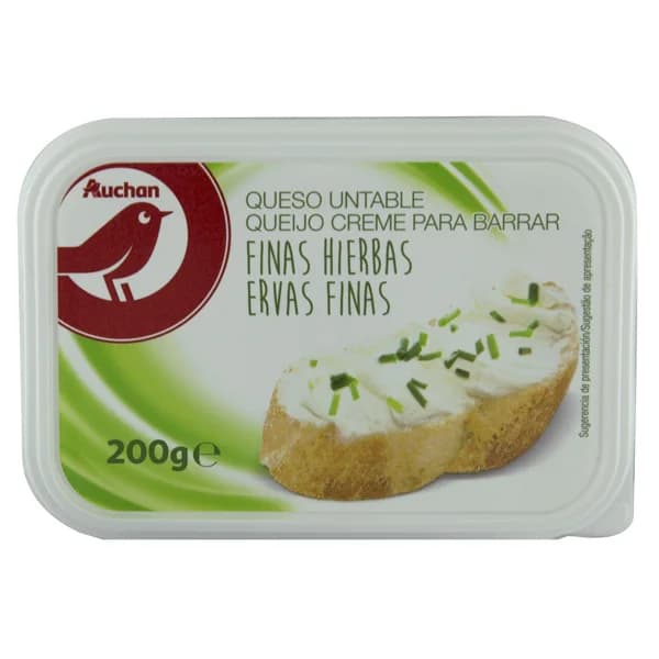 AUCHAN Queso de untar con finas hierbas 200 g. Producto Alcampo - 0.2 kg - Imagen del producto en Findit