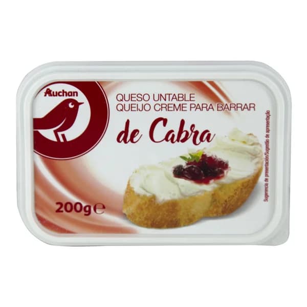 AUCHAN Crema de queso de cabra para untar 200 g. Producto Alcampo - 0.2 kg - Imagen del producto en Findit