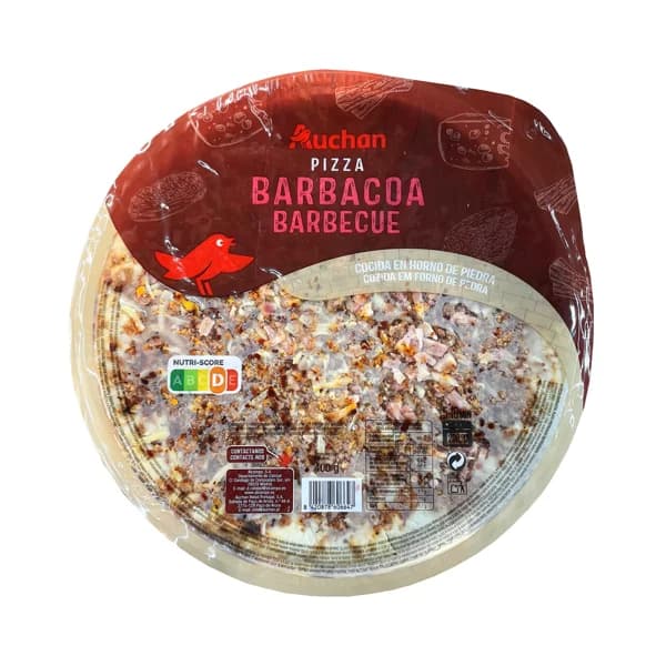 AUCHAN Pizza barbacoa cocida en horno de piedra 400 g. Producto Alcampo - 0.4 kg - Imagen del producto en Findit