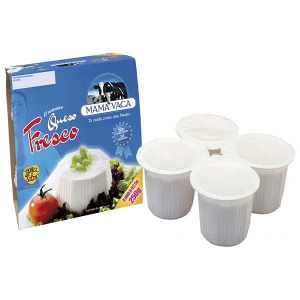 MAMÁ VACA Queso fresco MAMA VACA tarrina de 62,5 g. pack de 4 uds. - 0.35 kg - Imagen del producto en Findit