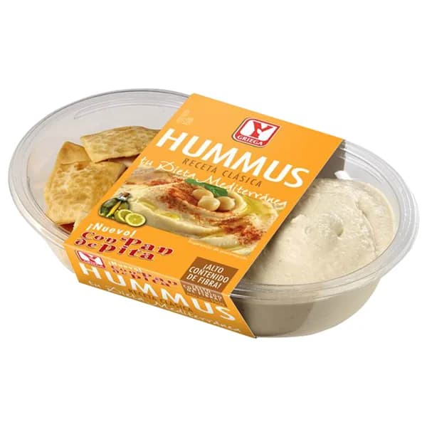 Y GRIEGA Hummus receta clásica, con pan de pita Y GRIEGA 150 g. - 0.15 kg - Imagen del producto en Findit