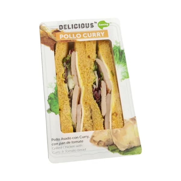 ÑAMING Sandwich de pan de molde con tomate, pollo, salsa curry y queso ÑAMING Delicious 200 g. - 0.2 kg - Imagen del producto en Findit