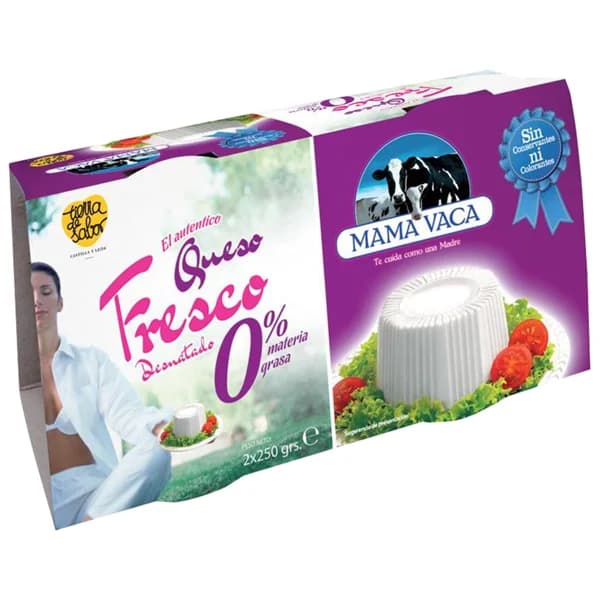 MAMÁ VACA Queso fresco desnatado MAMÁ VACA 2 uds. x 250 g. - 0.5 kg - Imagen del producto en Findit