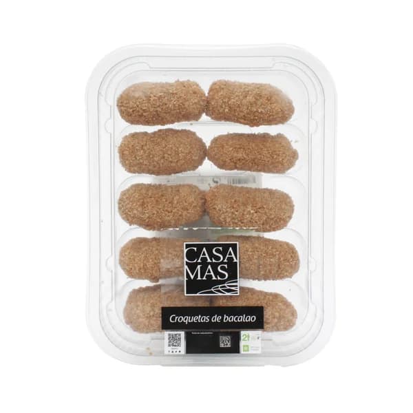 CASA MAS Bandeja de croquetas de bacalao, listas para calentar y comer CASA MAS 280 g. - 0.28 kg - Imagen del producto en Findit