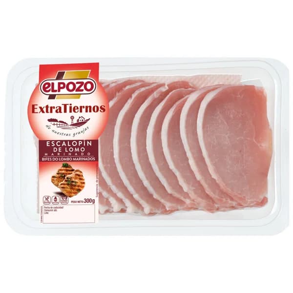 Bandeja con escalopines de lomo de cerdo marinados EL POZO Extratiernos 300 g. - 0.3 kg - Imagen del producto en Findit