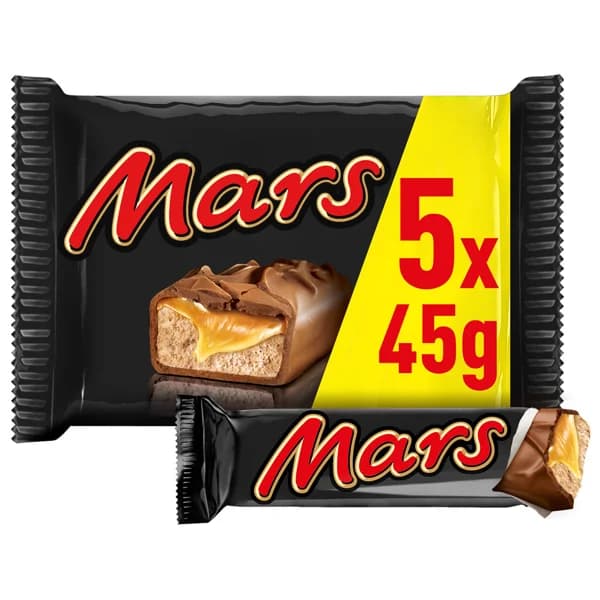 MARS Barritas de chocolate rellenas de caramelo 5 uds. 45 g. - 0.23 kg - Imagen del producto en Findit