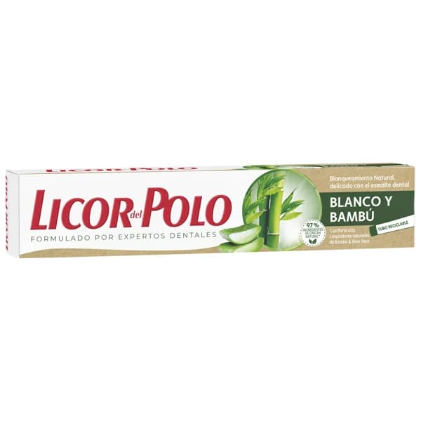 LICOR DEL POLO Pasta de dientes blanqueadora, elaborada con un 97% de ingredientes de origen natural LICOR DEL POLO Blanco y bambú 75 ml. - 0.08 l - Imagen del producto en Findit