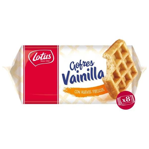 LOTUS Gofres mini con sabor a vainilla y elaborados con huevos frescos LOTUS 8 uds. 224 g. - 0.22 kg - Imagen del producto en Findit