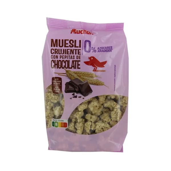 PRODUCTO ALCAMPO Muesli crujiente con pepitas de chocolate sin azúcares añadidos 500 g. - 0.5 kg - Imagen del producto en Findit