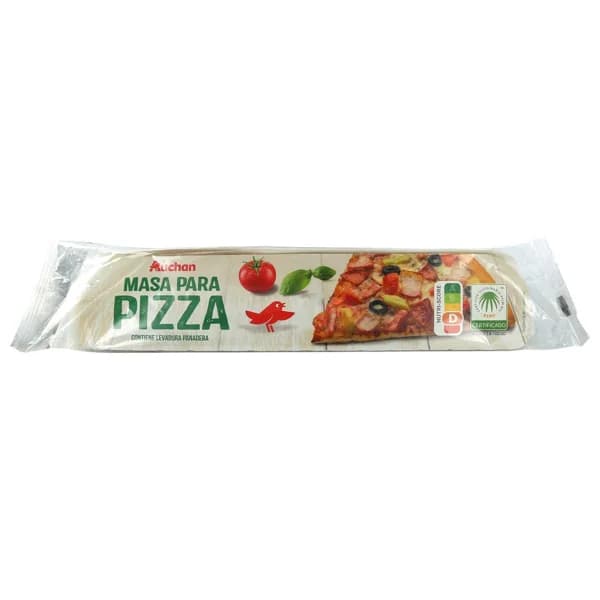 AUCHAN Masa para pizza tradicional con levadura panadera 260 g. Producto Alcampo - 0.26 kg - Imagen del producto en Findit