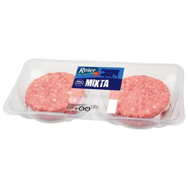 ROLER Selección La carniceria Bandeja de burger meat mixta (vacuno - cerdo), elaboradas sin gluten ni lactosa 4 x 80 g. - 0.32 kg - Imagen del producto en Findit