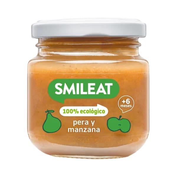SMILEAT Tarrito de fruta 100% ecológica (pera y manzana), a partir de 6 meses 130 g. - 0.13 kg - Imagen del producto en Findit