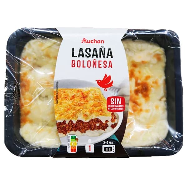 AUCHAN Lasaña Boloñesa, lista para calentar y comer 350 g Producto Alcampo. - 0.35 kg - Imagen del producto en Findit