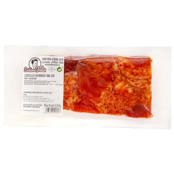 SEÑORA JULIA Costilla de cerdo adobada, sin gluten y sin lactosa, envasada al vacio SEÑORA JULIA 300 g. - 0.3 kg - Imagen del producto en Findit