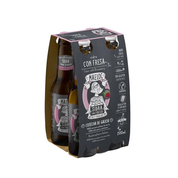 MAELOC Sidra con fresas 4 x 20 cl. - 1 ud - Imagen del producto en Findit