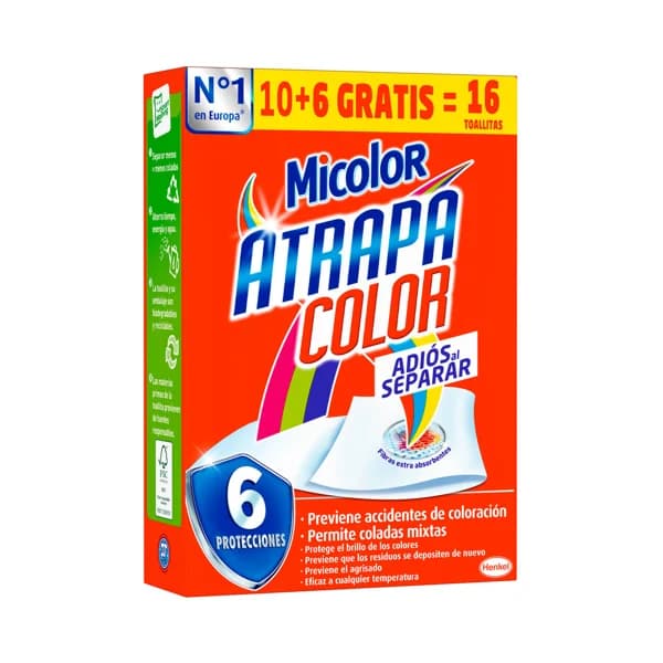 MICOLOR Toallitas antidecoloración para lavadoras atrapacolor 10 uds. - 1 ud - Imagen del producto en Findit