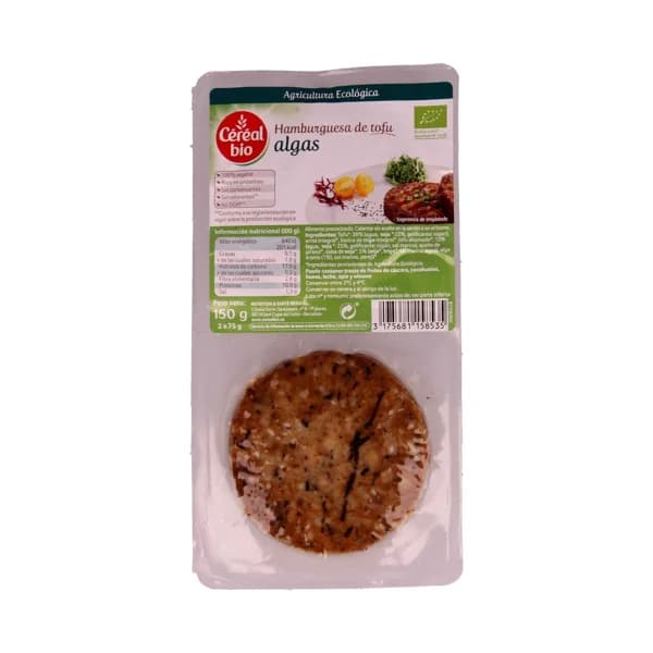 CÉRÉAL BIO Burguer de tofu con algas ecológicasCÉRÉAL BIO 2 hamburguesas, 150 g. - 0.15 kg - Imagen del producto en Findit