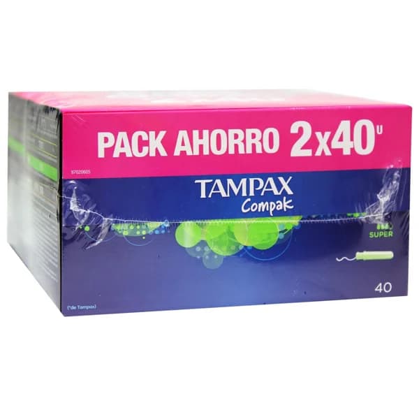 Tampones super TAMPAX Compak 2 cajas de 40 unidades - 1 ud - Imagen del producto en Findit