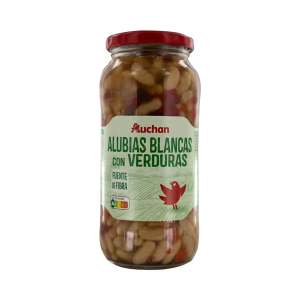 PRODUCTO ALCAMPO Alubias blancas (judias) cocidas con verduras frasco de 400 g. - 0.4 kg - Imagen del producto en Findit