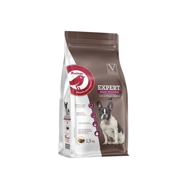 PRODUCTO ALCAMPO Pienso premium seco para perros razas pequeñas, rico en pollo fresco AUCHAN EXPERT saco de 1,5 kg. - 1.5 kg - Imagen del producto en Findit