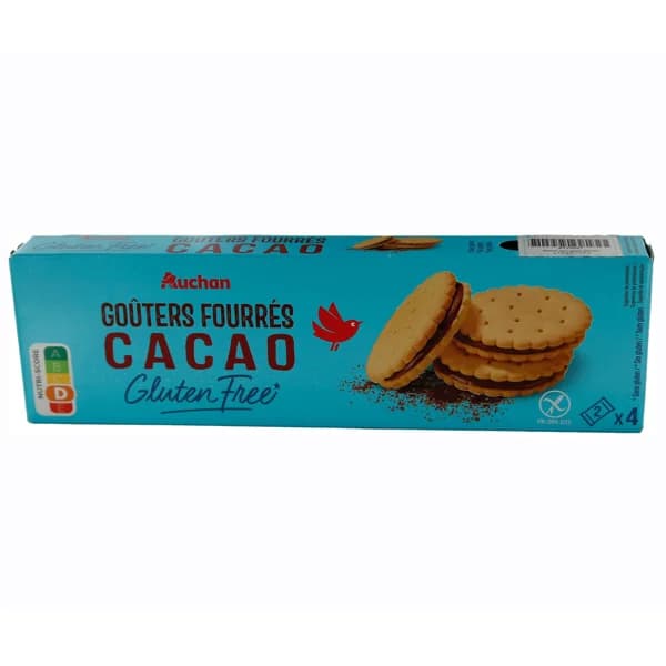 PRODUCTO ALCAMPO Galletas sin gluten rellena de cacao PRODUCTO ALCAMPO, 120 g. - 0.12 kg - Imagen del producto en Findit