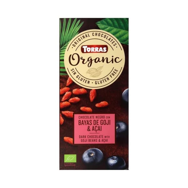 Chocolate negro Bio con bayas goji y acai 100 gr. - 0.1 kg - Imagen del producto en Findit