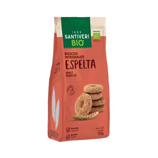 SANTIVERI Mini roscos de espelta, ecológicos, SANTIVERI, 150 g. - 0.15 kg - Imagen del producto en Findit