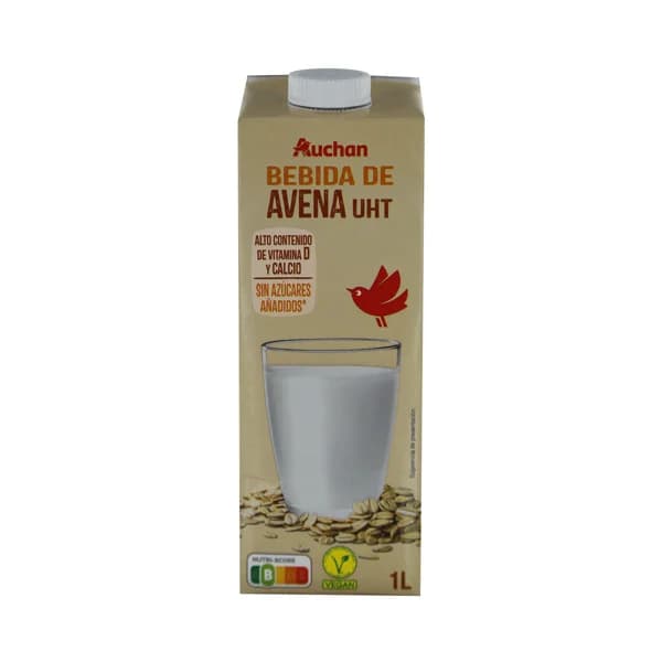 AUCHAN Bebida de avena con alto contenido de calcio y vitamina D 1 l. Producto Alcampo - 1 l - Imagen del producto en Findit