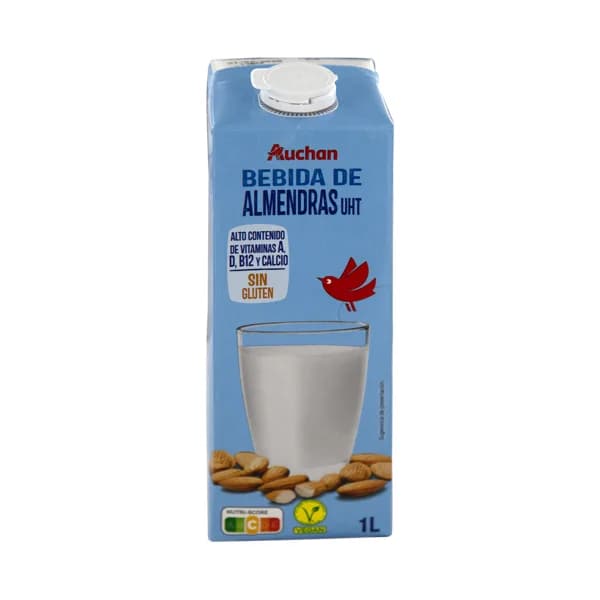 AUCHAN Bebida de almendras con calcio 1 l. Producto Alcampo - 1 l - Imagen del producto en Findit
