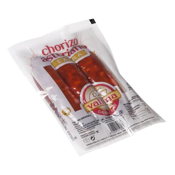 VALLINA Chorizo asturiano de categoria extra ahumado y elaborado sin gluten ni lactosa VALLINA 250 g. - 0.25 kg - Imagen del producto en Findit