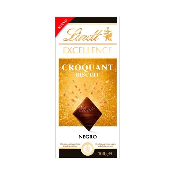 LINDT Chocolate negro excellence croquant biscuit 100 g. - 0.1 kg - Imagen del producto en Findit