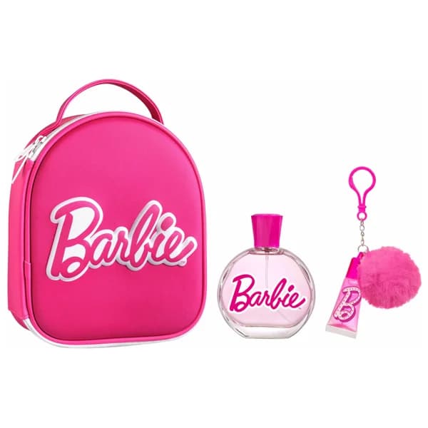 BARBIE Neceser infantil con forma de mochila, con colonia, brillo de labios y llavero. - 1 ud - Imagen del producto en Findit