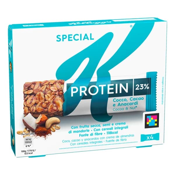 KELLOGG'S Special K  Cereales en barrita con proteína y chocolate 4 uds x 28 g. - 0.11 kg - Imagen del producto en Findit