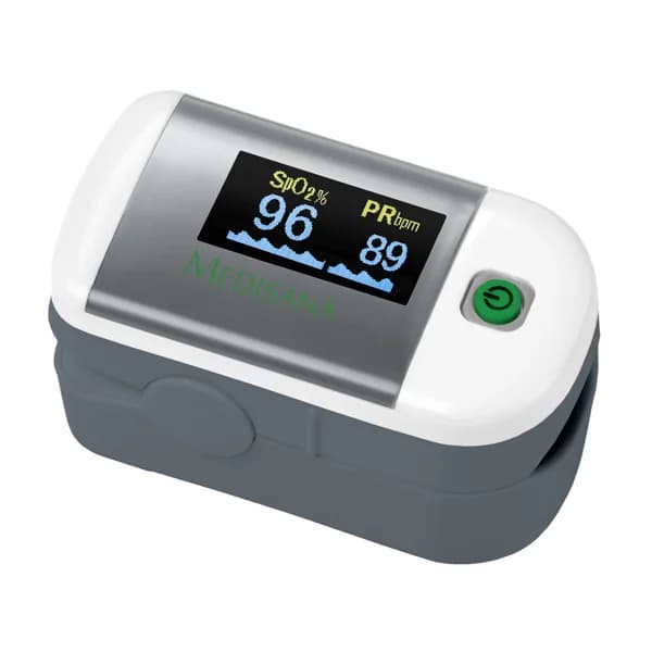 Medidor de oxígeno en sangre MEDISANA PM100, saturación de oxigeno y pulso, pantalla OLED, apagado automático. - 1 ud - Imagen del producto en Findit