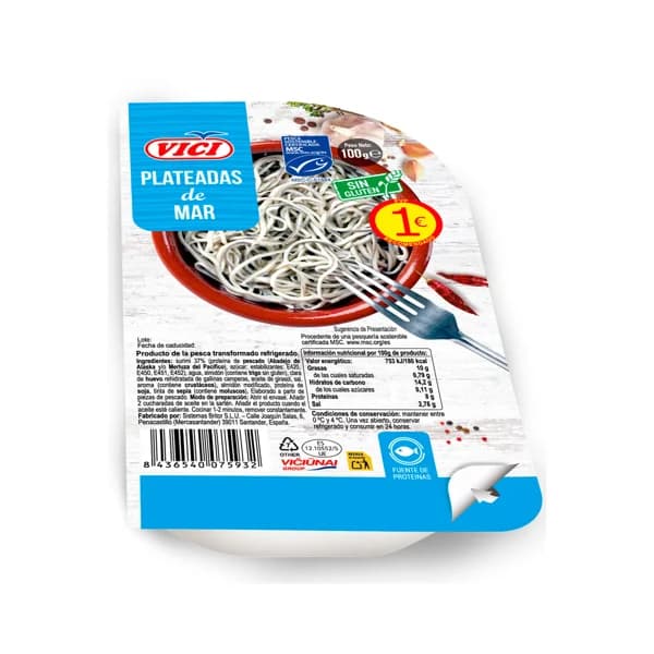 VICI Plateadas de mar al ajillo 100g - 0.1 kg - Imagen del producto en Findit