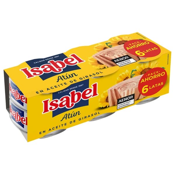ISABEL Atún en aceite de girasol pack 6 uds.x 52 g. - 0.31 kg - Imagen del producto en Findit