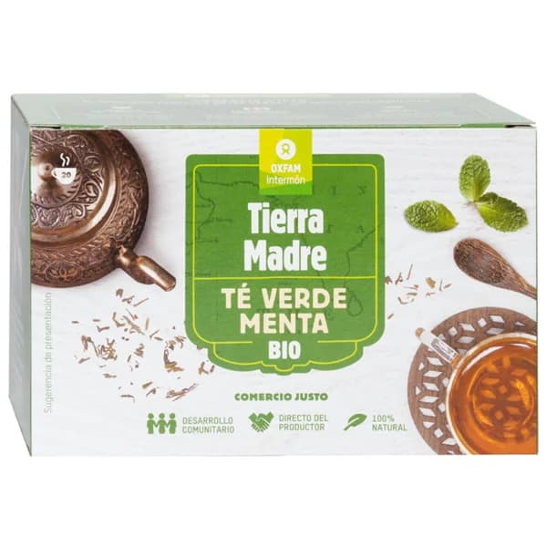 INTERMÓN OXFAM Té verde con menta de agricultura ecológica INTERMÓN OXFAM TIERRA MADRE 36 g. - 1 ud - Imagen del producto en Findit