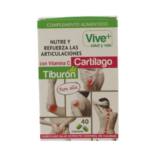 VIVE+ SALUD Y VIDA Cartílago de tiburón VIVE PLUS 50 uds. - 1 ud - Imagen del producto en Findit