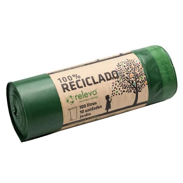 RELEVO Bolsas basura 100 % reciclada 100 l. 10 uds. - 1 ud - Imagen del producto en Findit