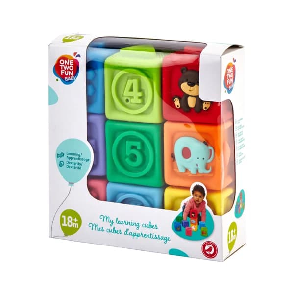 Bloques de goma de aprendizaje, colores, números y animales, ONE TWO FUN ALCAMPO. - 1 ud - Imagen del producto en Findit