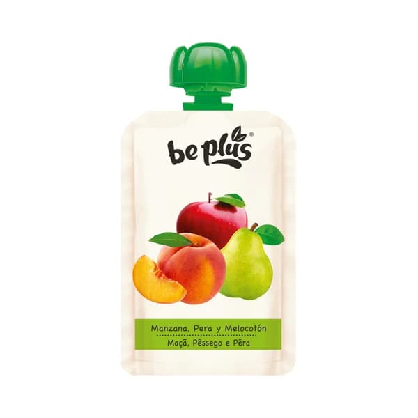 BE PLUS Bolsita de frutas (manzana, pera y melocotón) a partir de 4 meses BE PLUS 100 g. - 0.1 kg - Imagen del producto en Findit