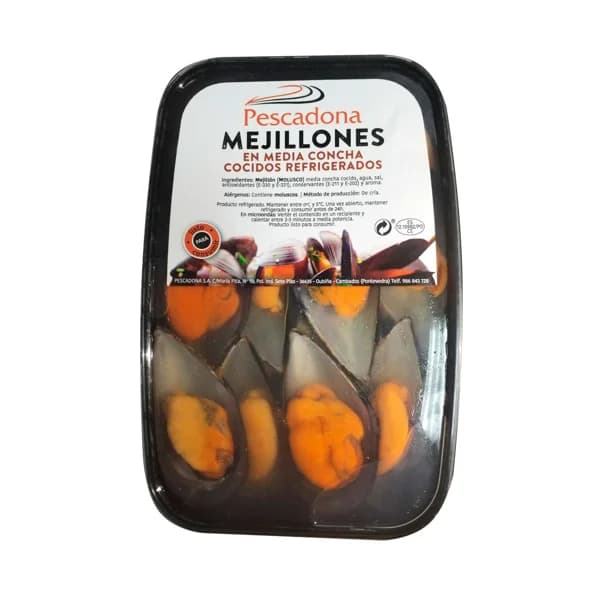 PESCADONA Mejillones cocidos en media concha 250 g. - 0.25 kg - Imagen del producto en Findit