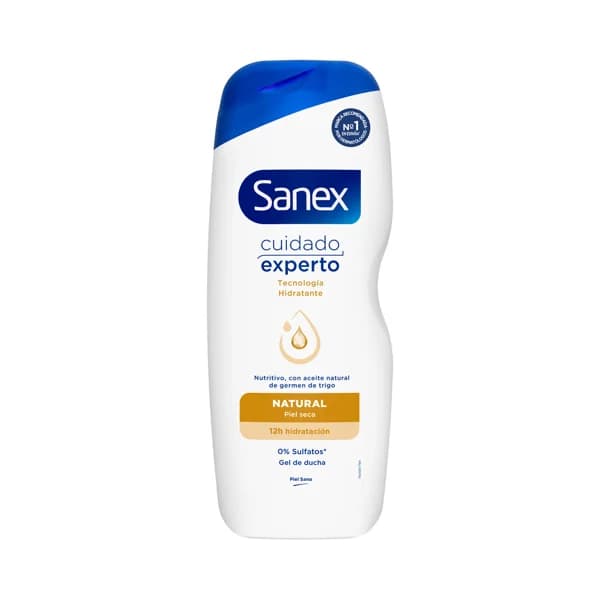 SANEX Cuidado experto natural  Gel nutritivo para baño o ducha, para pieles secas 600 ml. - 0.6 l - Imagen del producto en Findit