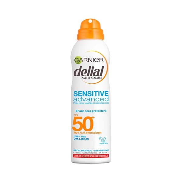 DELIAL Leche solar protectora en spray, con textura bruma seca y factor de protección 50+ (muy alto) DELIAL Sensitive advanced 200 ml. - 0.2 l - Imagen del producto en Findit