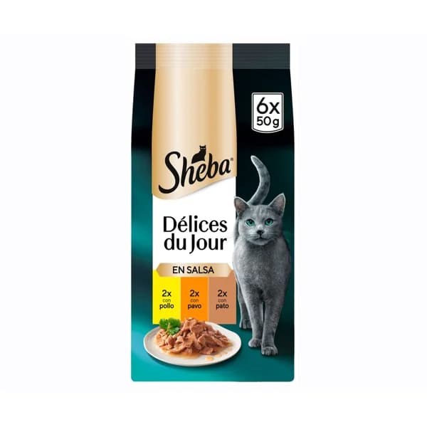 SHEBA Comida para gatos adultos a base de pollo y pavo 6 uds. 50 g. - 0.3 kg - Imagen del producto en Findit