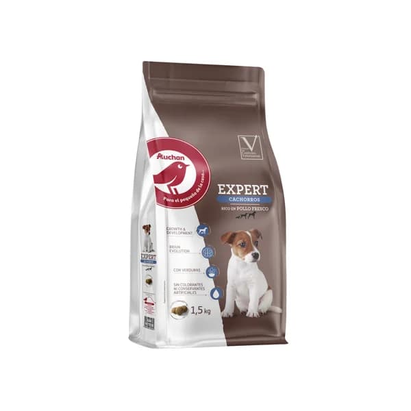 PRODUCTO ALCAMPO Pienso premium seco para perros cachorros, rico en pollo fresco AUCHAN EXPERT saco de1,5 kg. - 1.5 kg - Imagen del producto en Findit